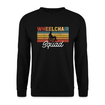 Fauteuil roulant Fauteuil roulant Handicap Drôle - Sweat-shirt Unisexe - noir - Devant - Alina (178cm) & Michal (187cm)