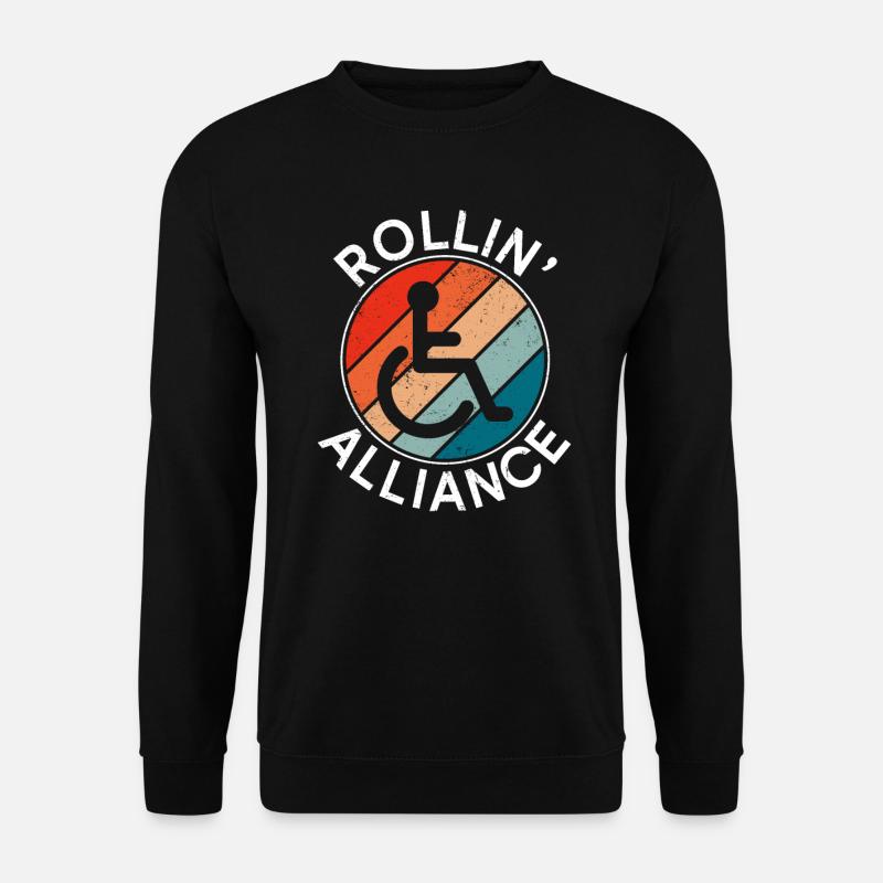 Rollstuhlfahrer Rollstuhl Behinderung Lustig - Unisex Pullover - Schwarz
