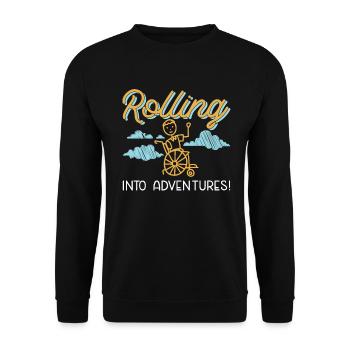 Wheelchair Wheelchair Disability Funny - Unisex Sweatshirt - black - Front - Alina (178cm) & Michal (187cm)