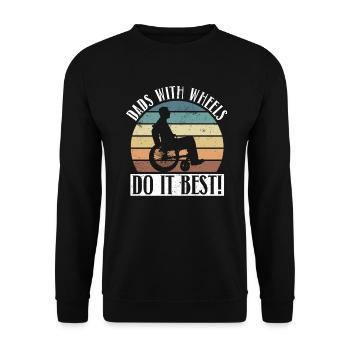 Wheelchair Wheelchair Disability Funny - Unisex Sweatshirt - black - Front - Alina (178cm) & Michal (187cm)