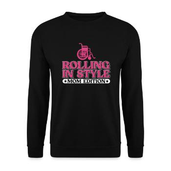 Wheelchair Wheelchair Disability Funny - Unisex Sweatshirt - black - Front - Alina (178cm) & Michal (187cm)