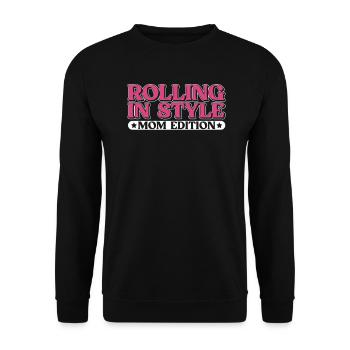 Rollstuhlfahrer Rollstuhl Behinderung Lustig - Unisex Pullover - Schwarz - Vorne - Alina (178cm) & Michal (187cm)