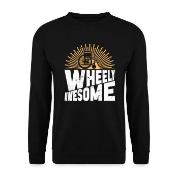 Wheelchair Wheelchair Disability Funny - Unisex Sweatshirt - black - Front - Alina (178cm) & Michal (187cm)