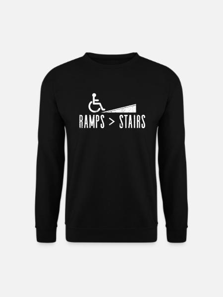 Rollstuhlfahrer Rollstuhl Behinderung Lustig - Unisex Pullover - Schwarz