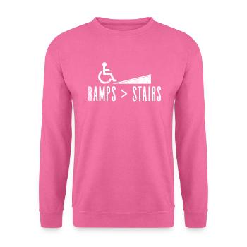 Rollstuhlfahrer Rollstuhl Behinderung Lustig - Unisex Pullover - Pink - Vorne