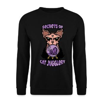 Geheimnisse des Katzenjongleurs - Unisex Pullover - Schwarz - Vorne - Alina (178cm) & Michal (187cm)