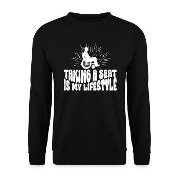 Fauteuil roulant Fauteuil roulant Handicap Drôle - Sweat-shirt Unisexe - noir - Devant - Alina (178cm) & Michal (187cm)