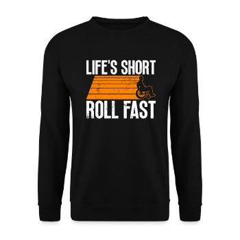 Wheelchair Wheelchair Disability Funny - Unisex Sweatshirt - black - Front - Alina (178cm) & Michal (187cm)