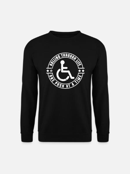 Rollstuhlfahrer Rollstuhl Behinderung Lustig - Unisex Pullover - Schwarz