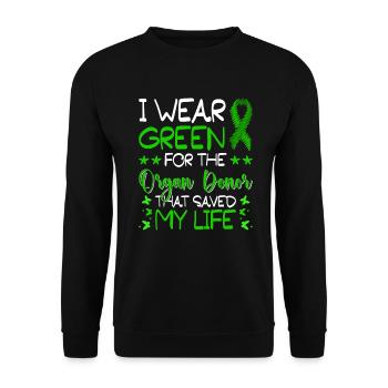 Don d’organes Greffe d’organes Don d’organes - Sweat-shirt Unisexe - noir - Devant - Alina (178cm) & Michal (187cm)