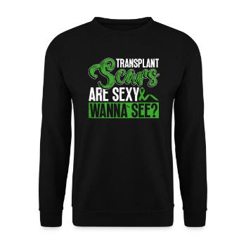 Don d’organes Greffe d’organes Don d’organes - Sweat-shirt Unisexe - noir - Devant - Alina (178cm) & Michal (187cm)