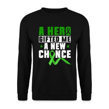 Organ Donor Organ Transplant Organ Donation - Unisex Sweatshirt - black - Front - Alina (178cm) & Michal (187cm)