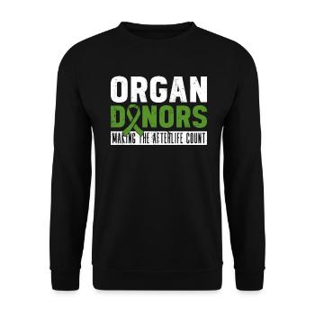 Don d’organes Greffe d’organes Don d’organes - Sweat-shirt Unisexe - noir - Devant - Alina (178cm) & Michal (187cm)