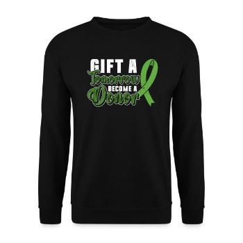 Organ Donor Organ Transplant Organ Donation - Unisex Sweatshirt - black - Front - Alina (178cm) & Michal (187cm)