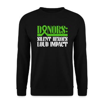 Don d’organes Greffe d’organes Don d’organes - Sweat-shirt Unisexe - noir - Devant - Alina (178cm) & Michal (187cm)