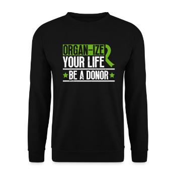 Organ Donor Organ Transplant Organ Donation - Unisex Sweatshirt - black - Front - Alina (178cm) & Michal (187cm)
