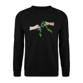 Don d’organes Greffe d’organes Don d’organes - Sweat-shirt Unisexe - noir - Devant - Alina (178cm) & Michal (187cm)