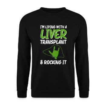 Greffe d’organe hépatique d’un donneur d’organes - Sweat-shirt Unisexe - noir - Devant - Alina (178cm) & Michal (187cm)