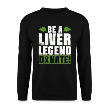 Greffe d’organe hépatique d’un donneur d’organes - Sweat-shirt Unisexe - noir - Devant - Alina (178cm) & Michal (187cm)
