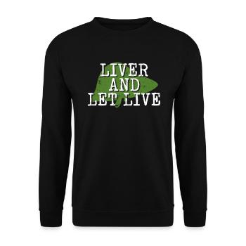 Organspender Leber Organtransplantation - Unisex Pullover - Schwarz - Vorne - Alina (178cm) & Michal (187cm)