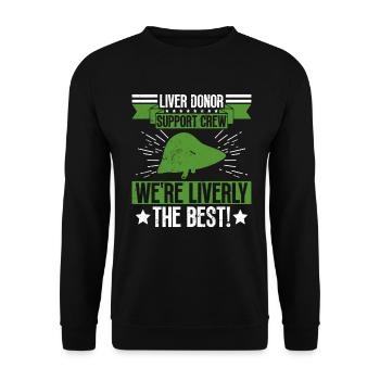 Greffe d’organe hépatique d’un donneur d’organes - Sweat-shirt Unisexe - noir - Devant - Alina (178cm) & Michal (187cm)