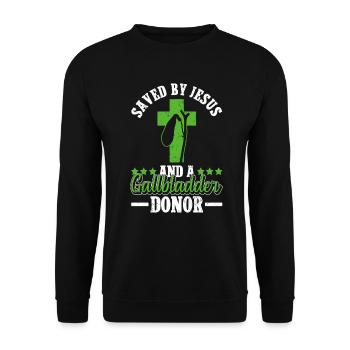 Organspender Gallenblase Organtransplantation - Unisex Pullover - Schwarz - Vorne - Alina (178cm) & Michal (187cm)
