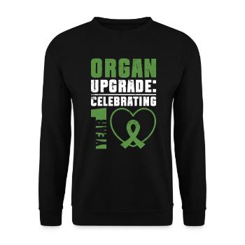 Organ 1 Jahr Transplantation Organspende - Unisex Pullover - Schwarz - Vorne - Alina (178cm) & Michal (187cm)