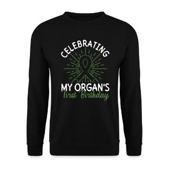 Organ 1 Jahr Transplantation Organspende - Unisex Pullover - Schwarz - Vorne - Alina (178cm) & Michal (187cm)