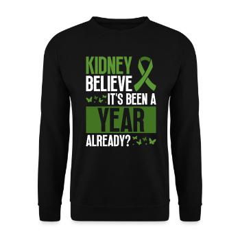 Leber Organ 1 Jahr Transplantation Organspende - Unisex Pullover - Schwarz - Vorne - Alina (178cm) & Michal (187cm)