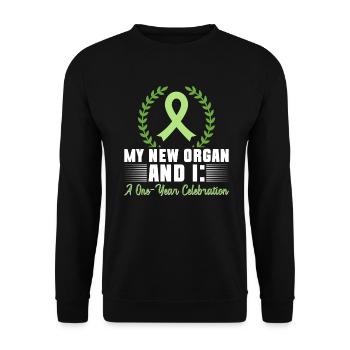 Organ 1 Jahr Transplantation Organspende - Unisex Pullover - Schwarz - Vorne - Alina (178cm) & Michal (187cm)