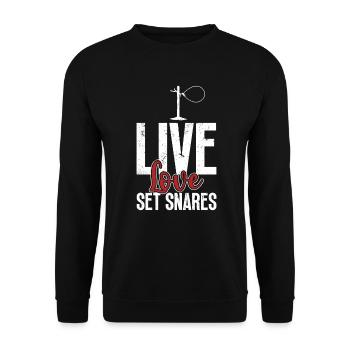 Piège à animaux Piège à collet métallique - Sweat-shirt Unisexe - noir - Devant - Alina (178cm) & Michal (187cm)