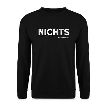 Garnichts Geschenk Lustiges Garnix - Unisex Pullover - Schwarz - Vorne - Alina (178cm) & Michal (187cm)