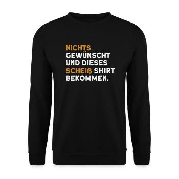 Garnichts Geschenk Lustiges Garnix - Unisex Pullover - Schwarz - Vorne - Alina (178cm) & Michal (187cm)