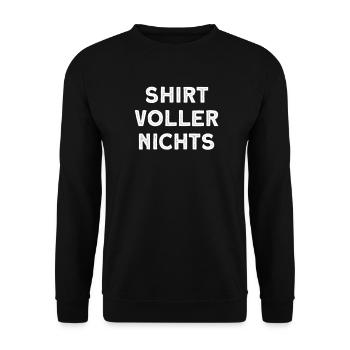 Garnichts Geschenk Lustiges Garnix - Unisex Pullover - Schwarz - Vorne - Alina (178cm) & Michal (187cm)