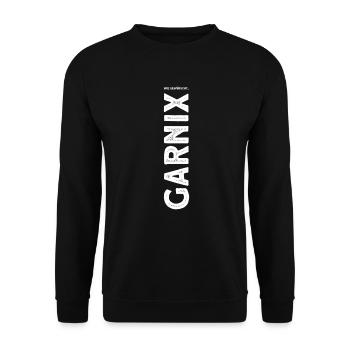 Garnichts Geschenk Lustiges Garnix - Unisex Pullover - Schwarz - Vorne - Alina (178cm) & Michal (187cm)