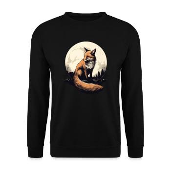Lustige Geschenke für Fuchsliebhaber - Unisex Pullover - Schwarz - Vorne - Alina (178cm) & Michal (187cm)