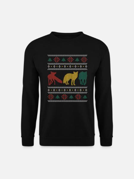 Lustige Fuchs-Weihnachtsgeschenke - Unisex Pullover - Schwarz