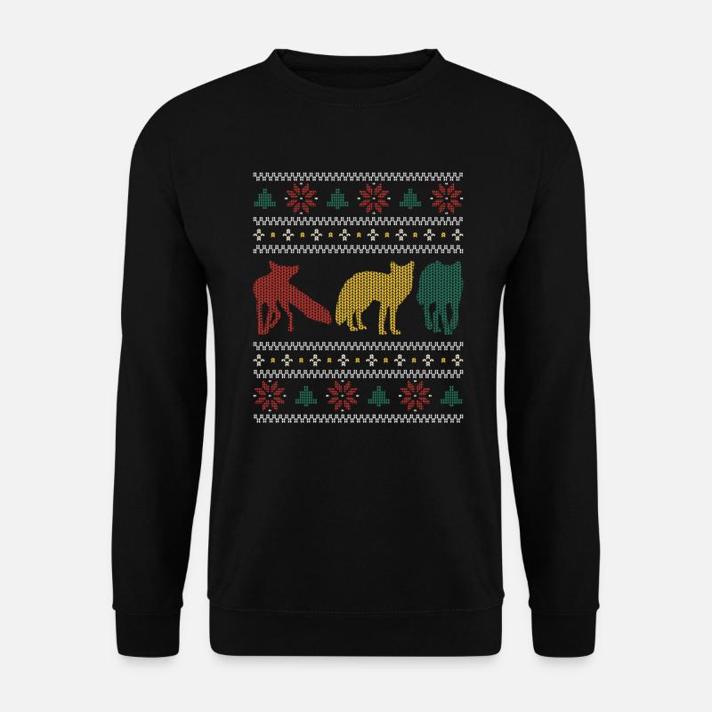 Lustige Fuchs-Weihnachtsgeschenke - Unisex Pullover - Schwarz