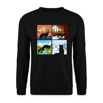 Cadeaux amusants pour les amoureux du renard - Sweat-shirt Unisexe - noir - Devant - Alina (178cm) & Michal (187cm)
