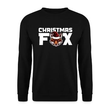 Funny Fox Christmas Gifts - Unisex Sweatshirt - black - Front - Alina (178cm) & Michal (187cm)