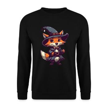 Fox Lover Spooky Fox Halloween Gift - Unisex Sweatshirt - black - Front - Alina (178cm) & Michal (187cm)