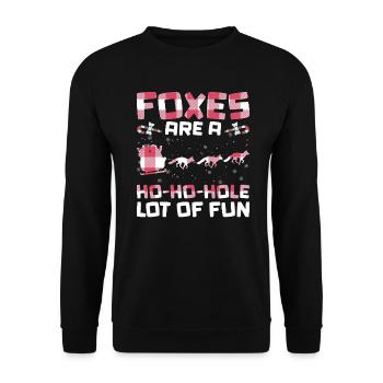 Fox Lover Funny Fox Christmas Gifts - Unisex Sweatshirt - black - Front - Alina (178cm) & Michal (187cm)