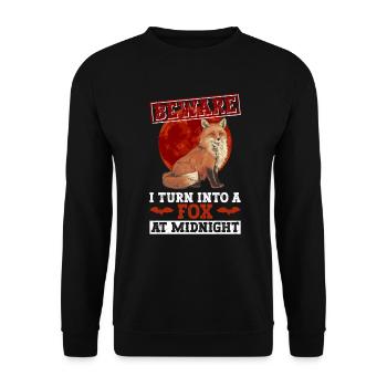 Fox Lover Spooky Fox Halloween Gift - Unisex Sweatshirt - black - Front - Alina (178cm) & Michal (187cm)