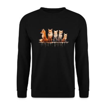 Cadeaux esthétiques pour les amoureux du renard - Sweat-shirt Unisexe - noir - Devant - Alina (178cm) & Michal (187cm)