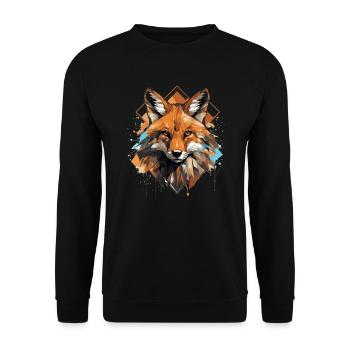 Ästhetische Geschenke für Fuchsliebhaber - Unisex Pullover - Schwarz - Vorne - Alina (178cm) & Michal (187cm)
