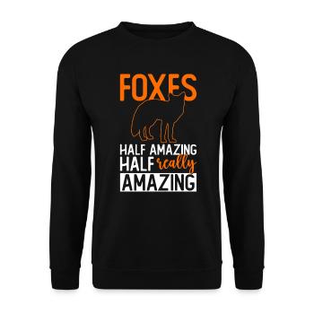 Cadeaux amusants pour les amoureux du renard - Sweat-shirt Unisexe - noir - Devant - Alina (178cm) & Michal (187cm)
