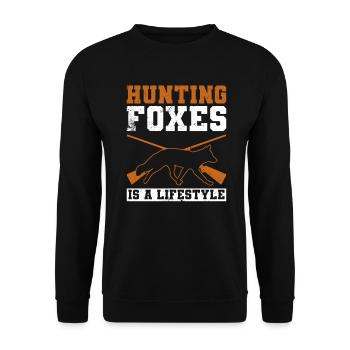 Fox Hunting Gifts - Unisex Sweatshirt - black - Front - Alina (178cm) & Michal (187cm)