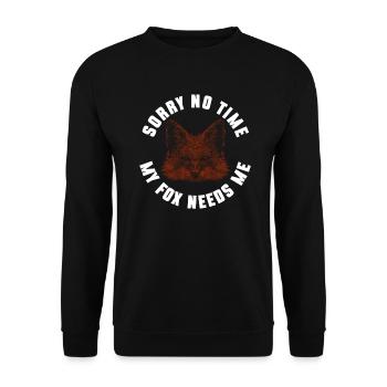 Funny Gifts for Fox Lovers - Unisex Sweatshirt - black - Front - Alina (178cm) & Michal (187cm)
