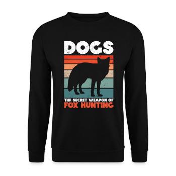 Fox Hunting Gifts Hunting Dog - Unisex Sweatshirt - black - Front - Alina (178cm) & Michal (187cm)