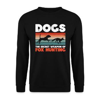 Fox Hunting Gifts Hunting Dog - Unisex Sweatshirt - black - Front - Alina (178cm) & Michal (187cm)